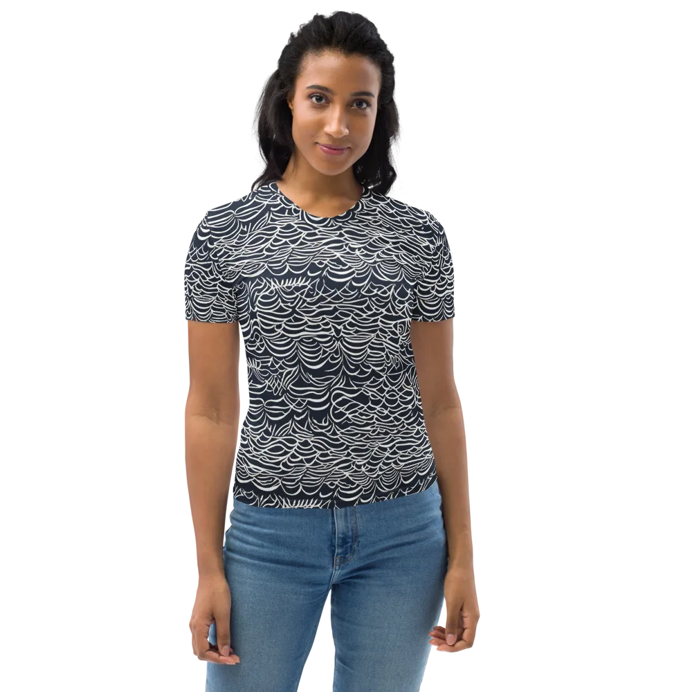 Nautical Abstraction on Women's Crew Neck T-Shirt — Front