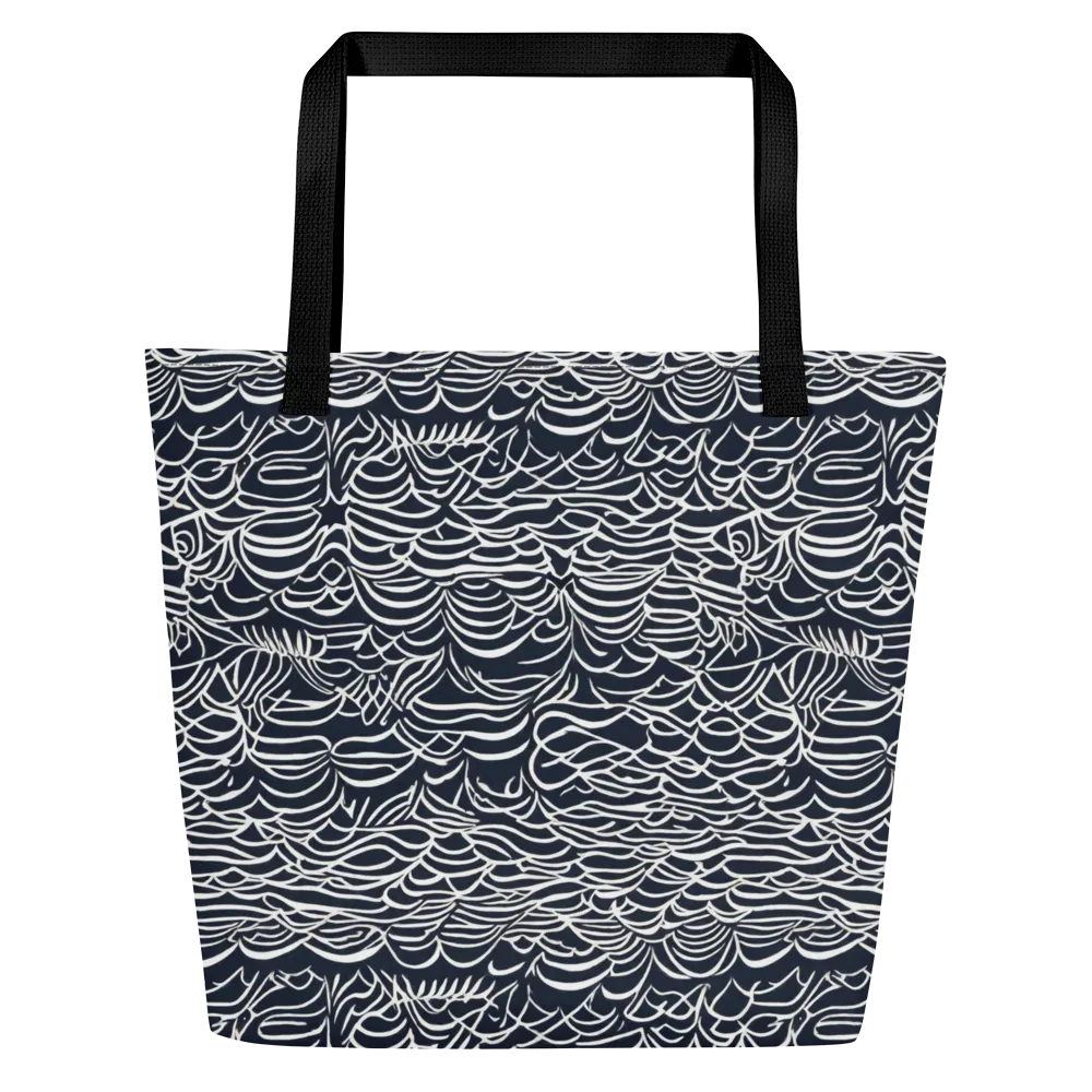 Nautical Abstraction on Large Tote Bag W/ Pocket — Front