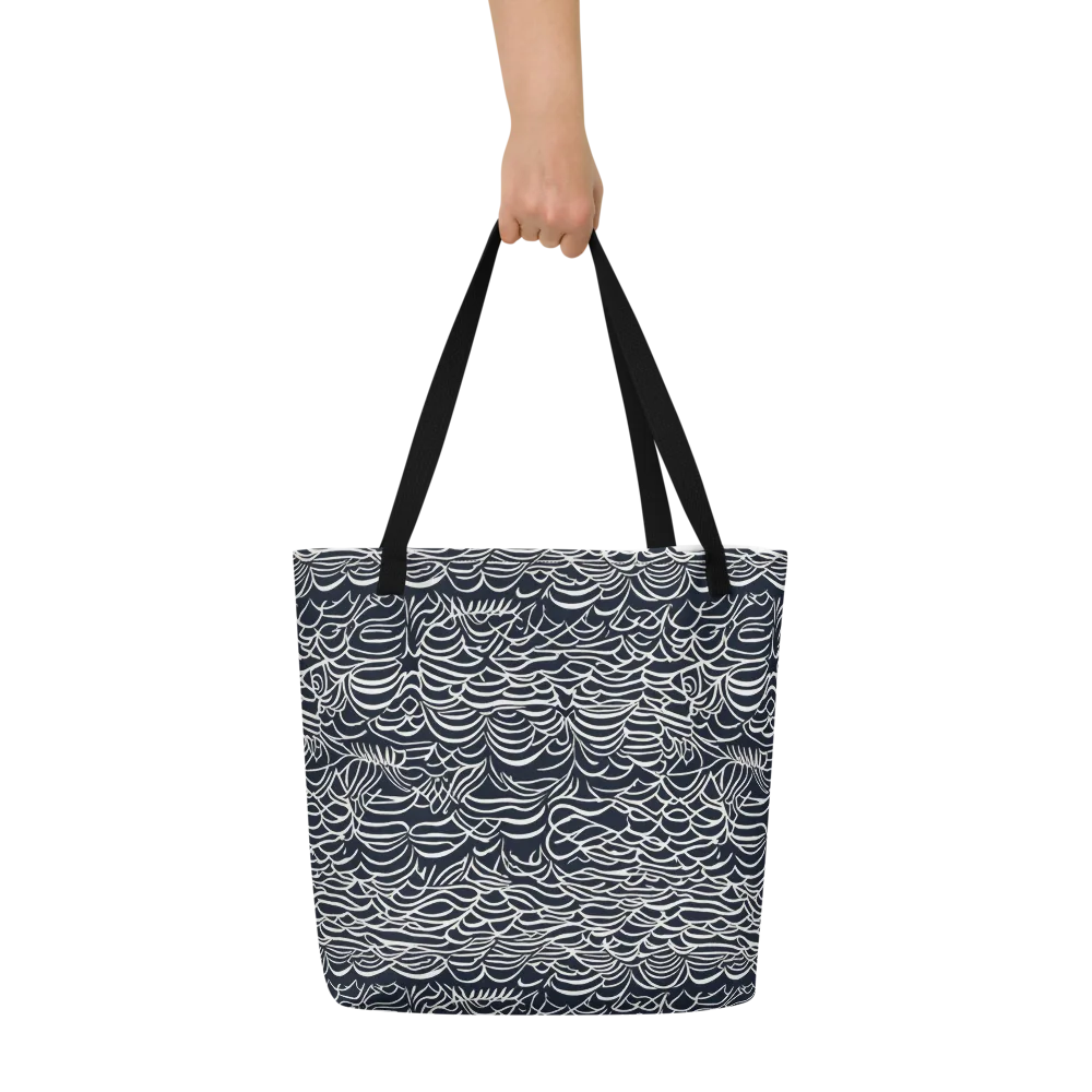 Nautical Abstraction on Large Tote Bag W/ Pocket — Front