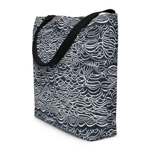 Nautical Abstraction on a Large Tote Bag W/ Pocket