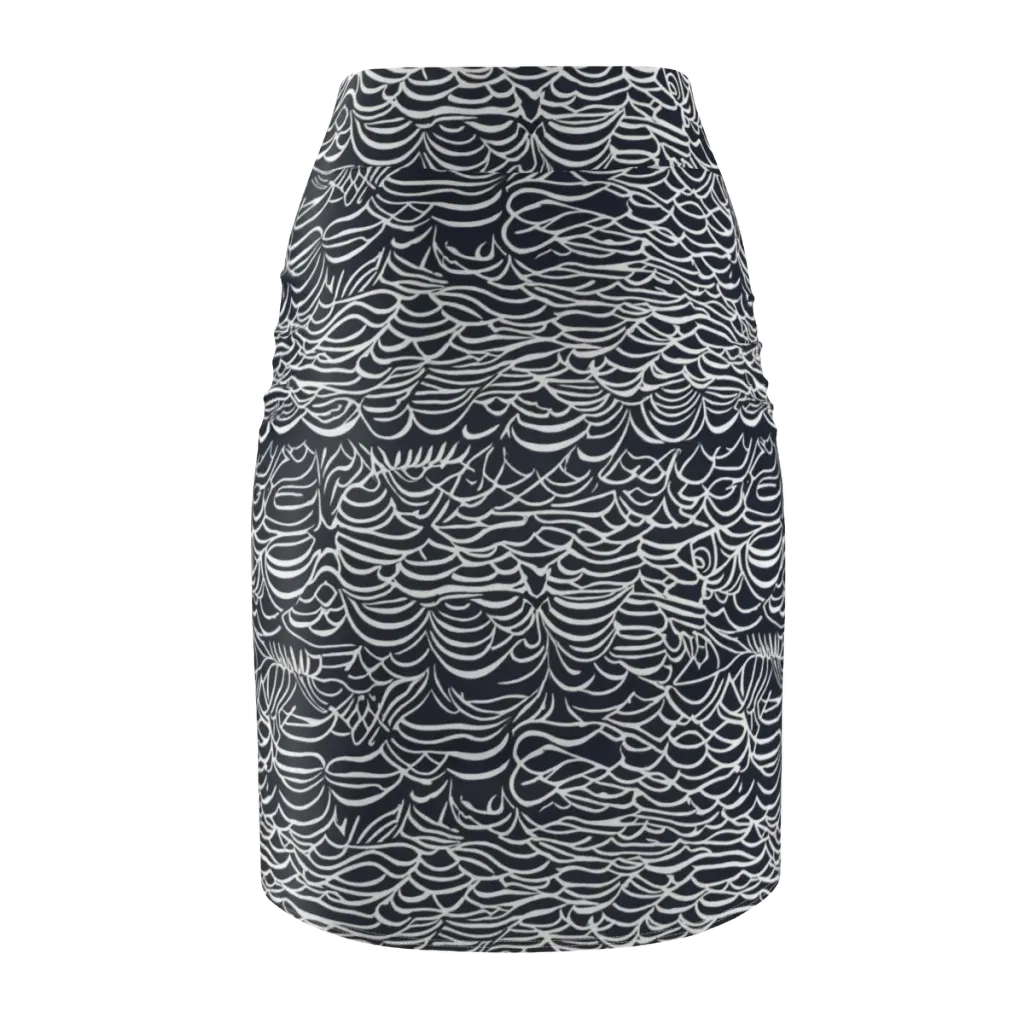 Nautical Abstraction on Pencil Skirt — Back