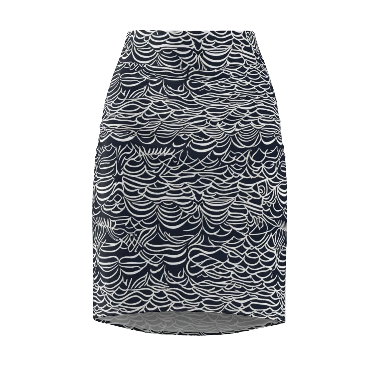 Nautical Abstraction on Pencil Skirt — Front