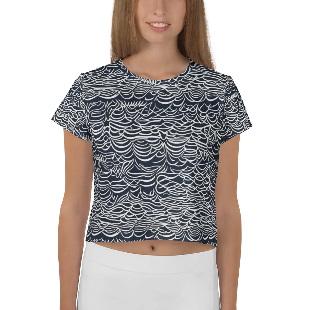 Nautical Abstraction on Crop Tee — Front