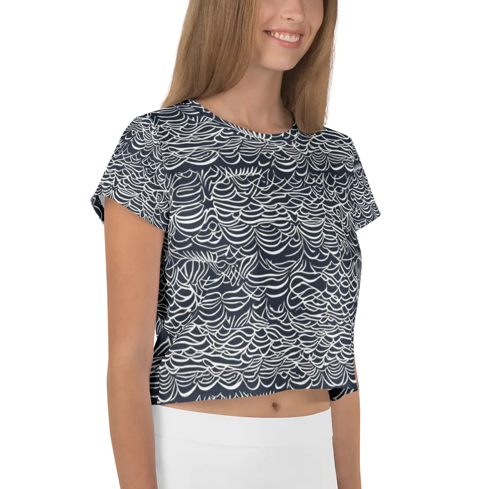Nautical Abstraction on Crop Tee — Right