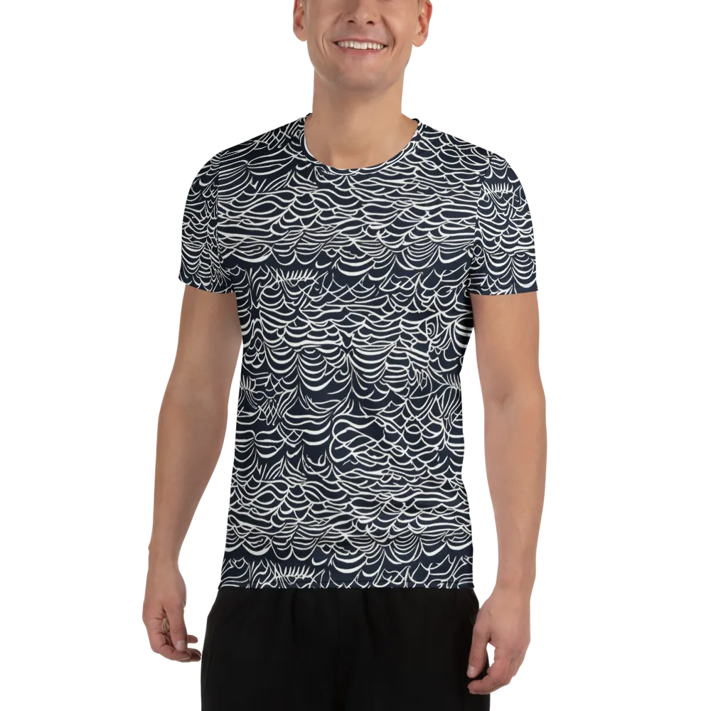 Nautical Abstraction on Men's Athletic T-Shirt — Front
