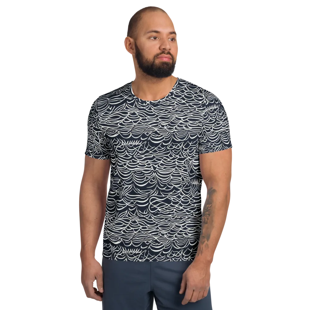 Nautical Abstraction on Men's Athletic T-Shirt — Front