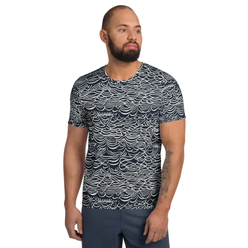 Nautical Abstraction on a Men's Athletic T-Shirt