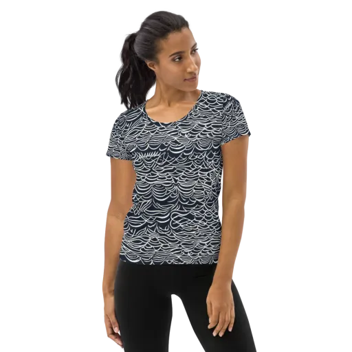 Nautical Abstraction on a Women's Athletic T-Shirt