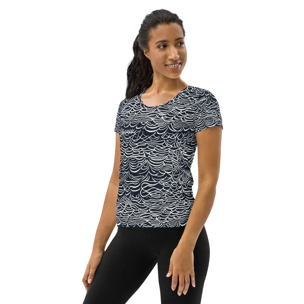 Nautical Abstraction on Women's Athletic T-Shirt — Left