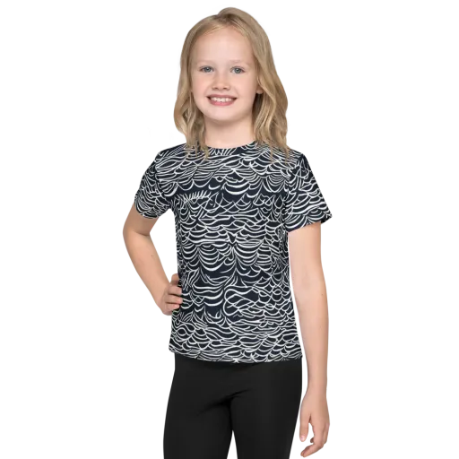 Nautical Abstraction on a Kids Crew Neck T-Shirt