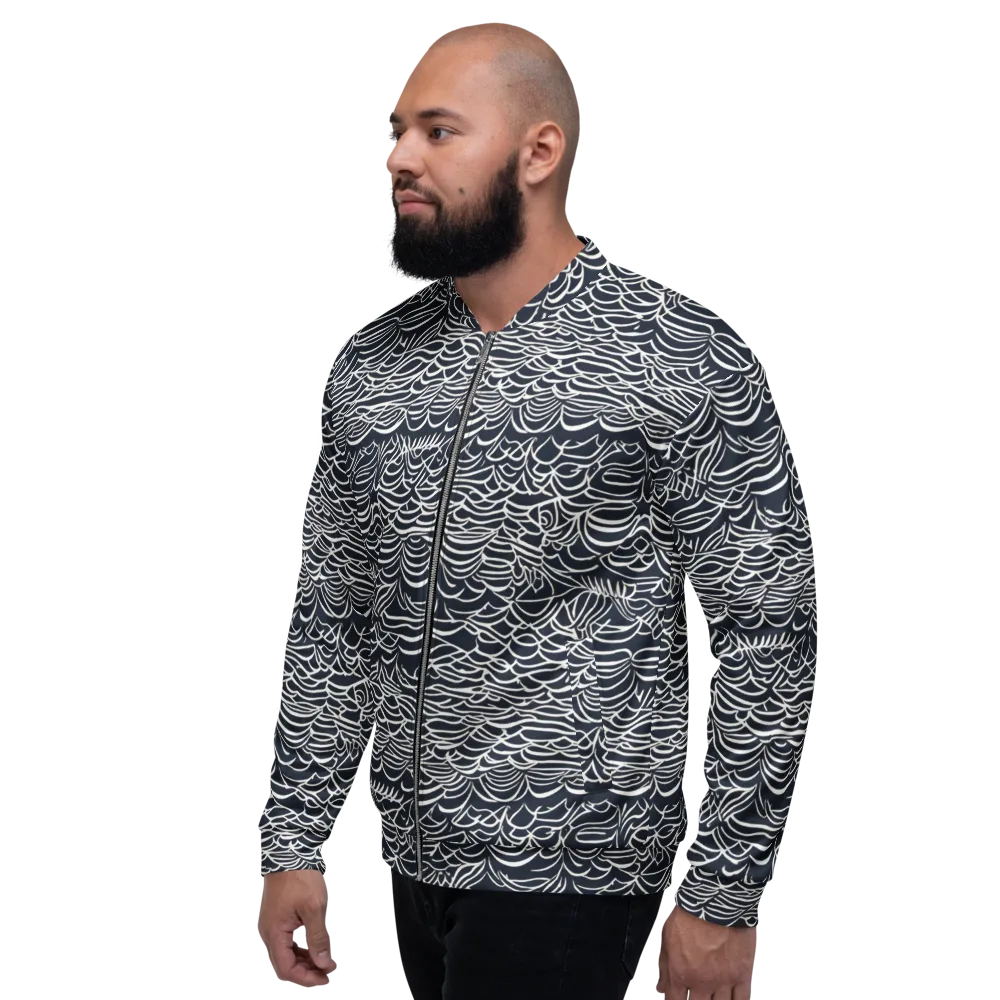Nautical Abstraction on Bomber Jacket — Left