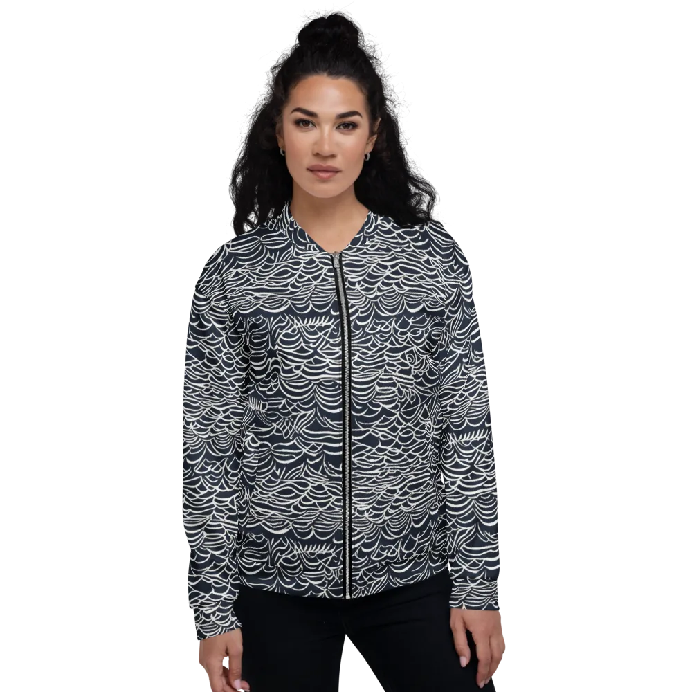 Nautical Abstraction on Bomber Jacket — Front
