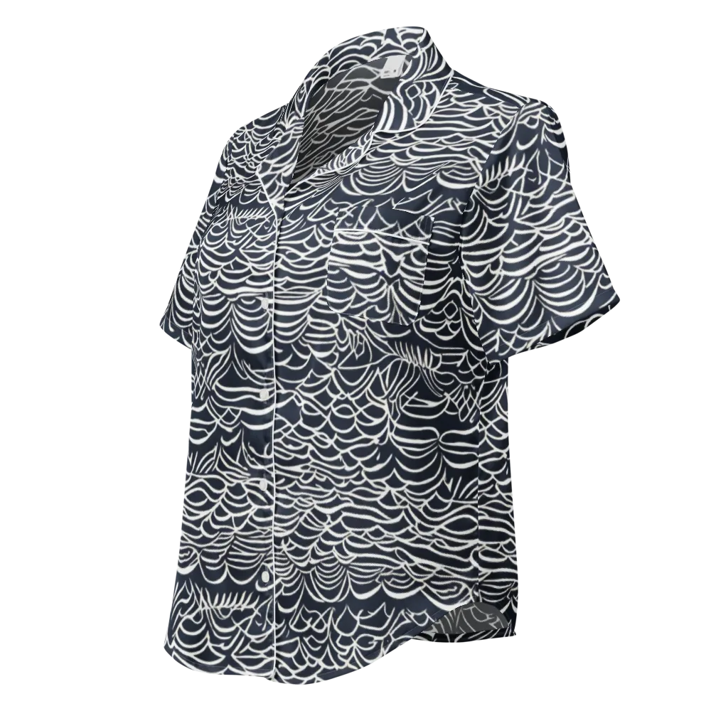 Nautical Abstraction on Women's Short Sleeve Pajama Top — Left Front
