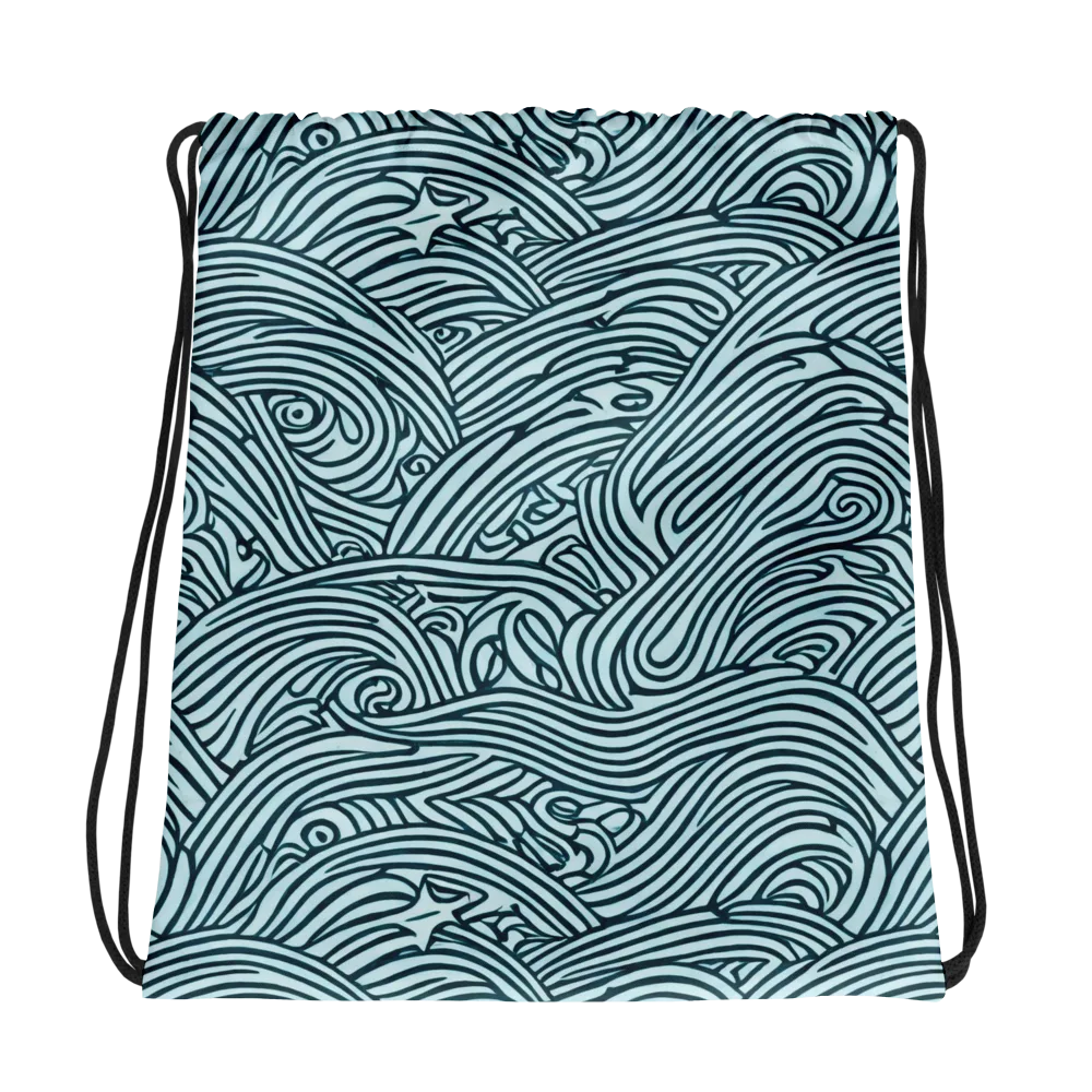 Tidal Linework on Drawstring Bag — Photo