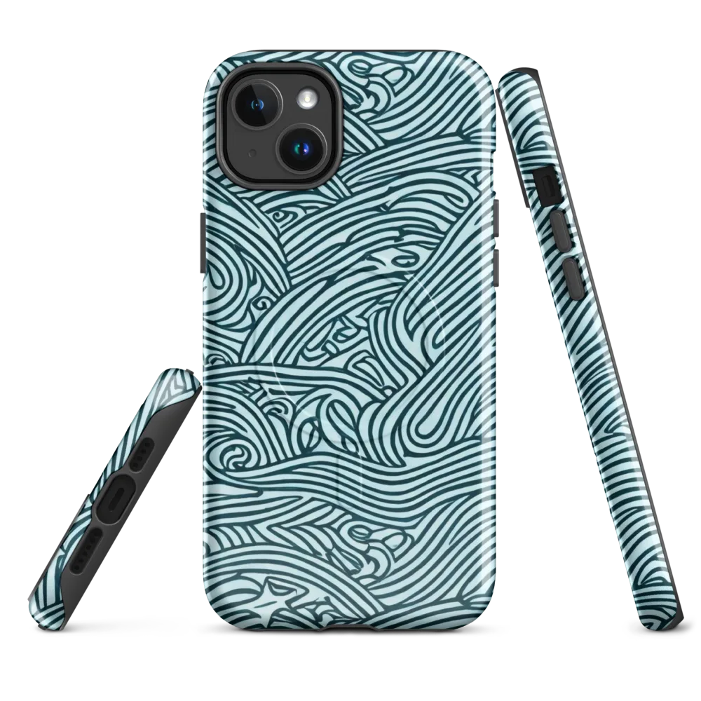 Tidal Linework on MagSafe Tough Case for iPhone® — Front
