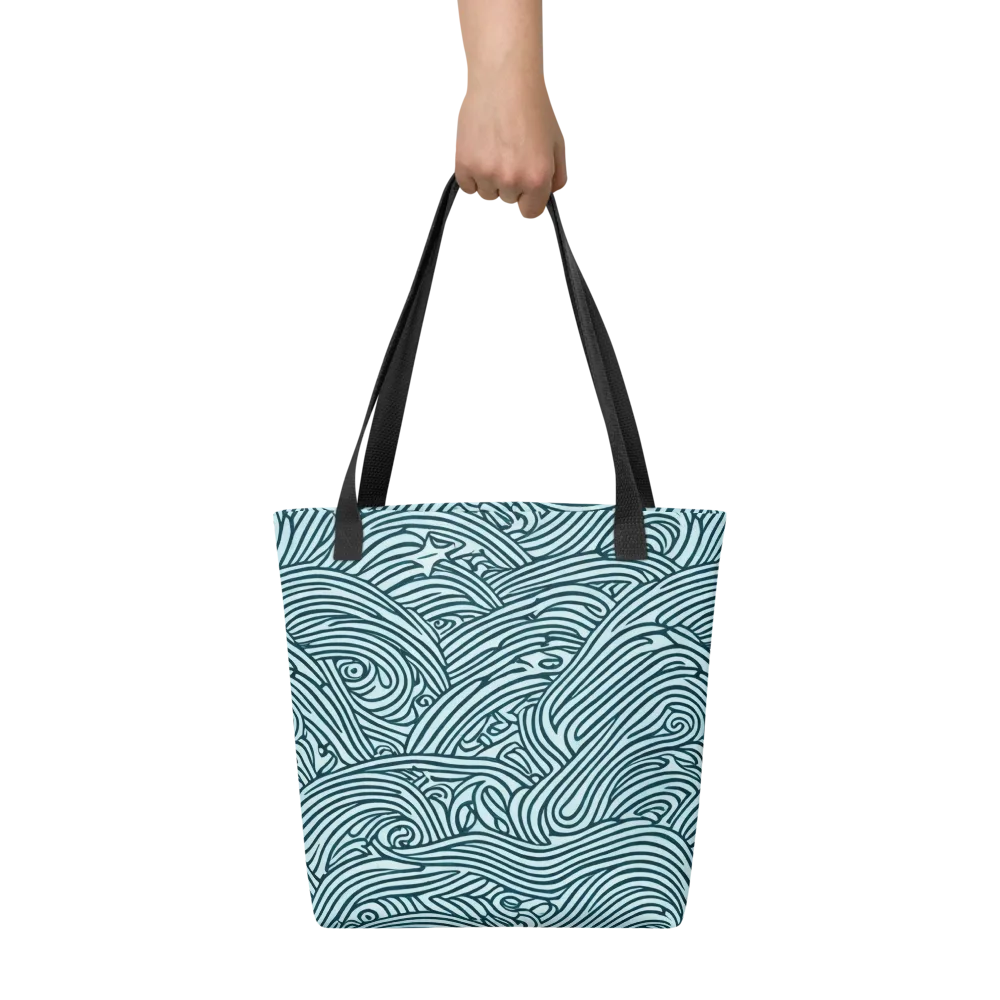 Tidal Linework on Tote Bag — Front