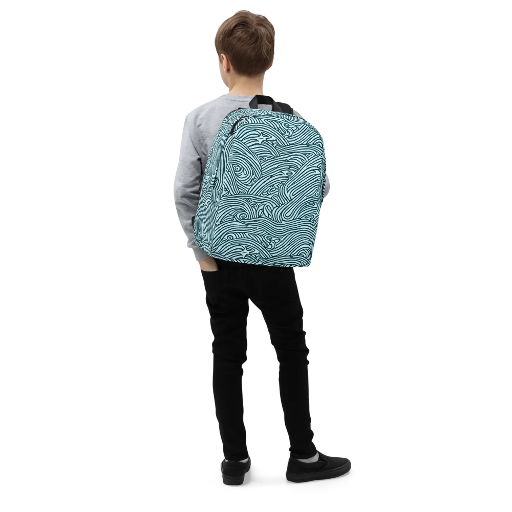 Tidal Linework on Minimalist Backpack — Right Front