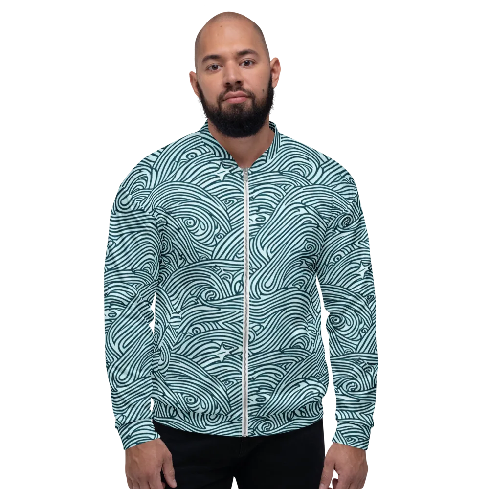 Tidal Linework on Bomber Jacket — Front