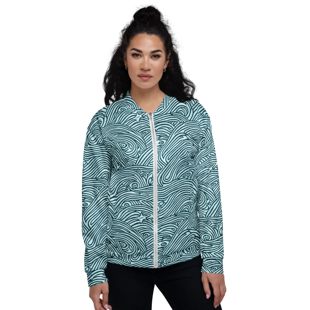 Tidal Linework on Bomber Jacket — Front