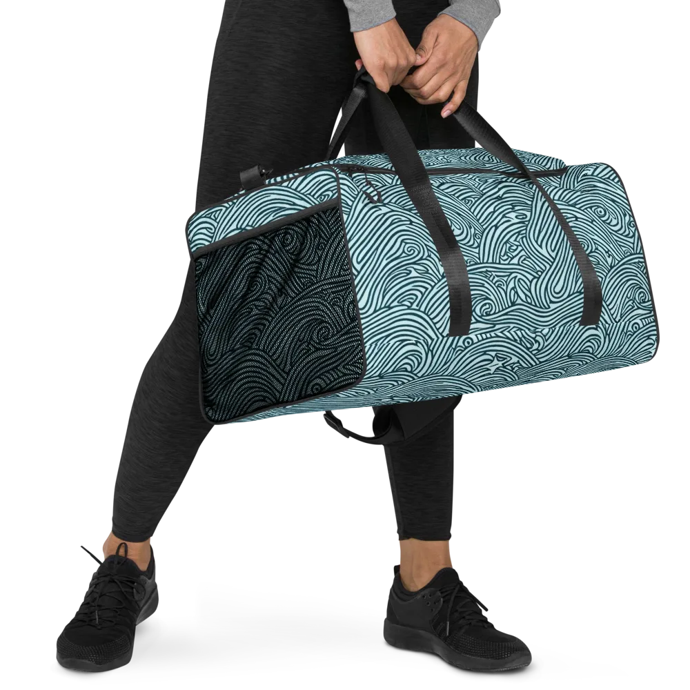 Tidal Linework on Duffle Bag — Right Front