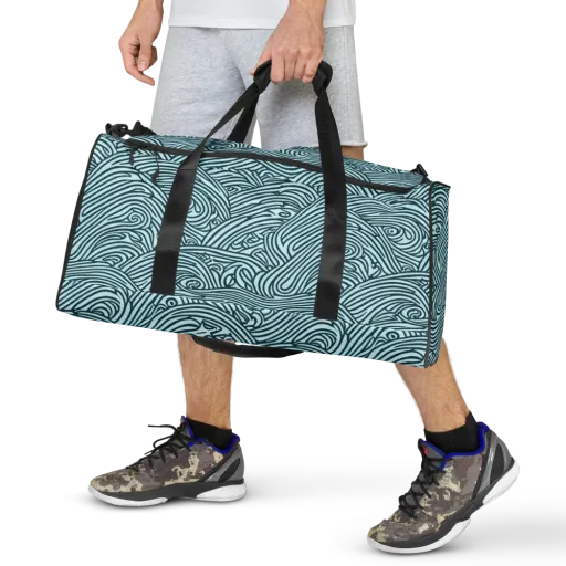 Tidal Linework on a Duffle Bag