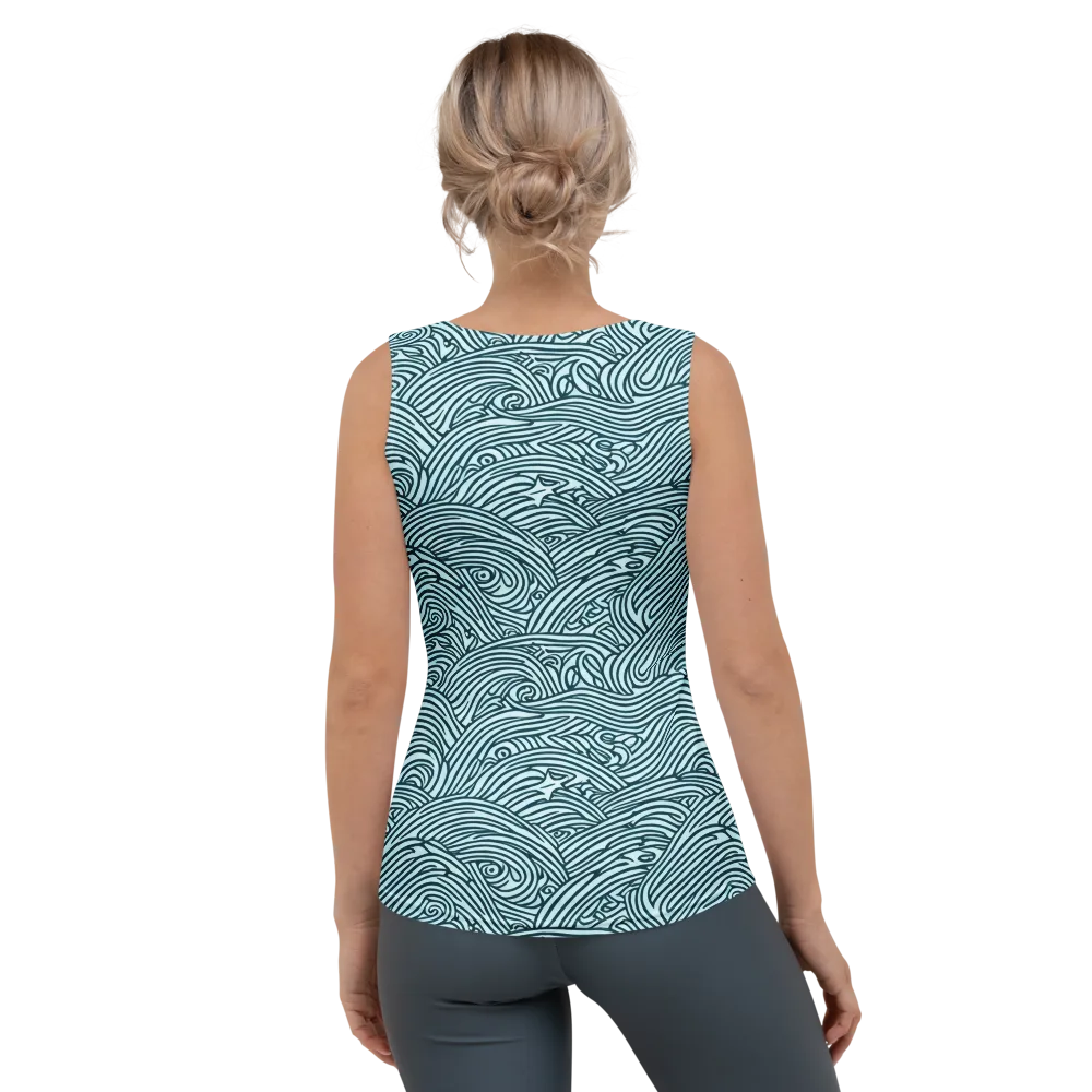 Tidal Linework on Women's Tank Top — Back