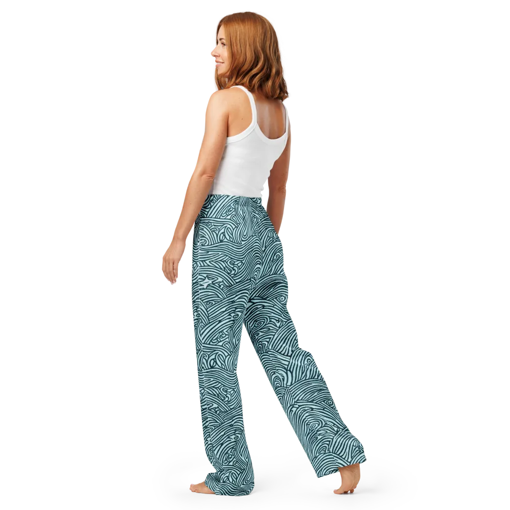 Tidal Linework on Women's Pajama Pants — Back