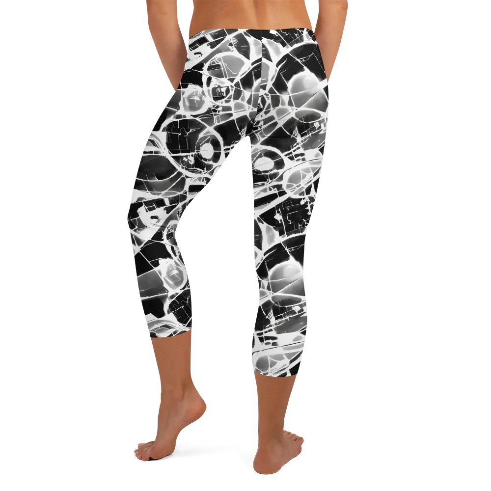 Obsidian Shatter on Capri Leggings — Back