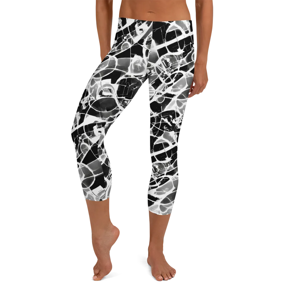 Obsidian Shatter on Capri Leggings — Front