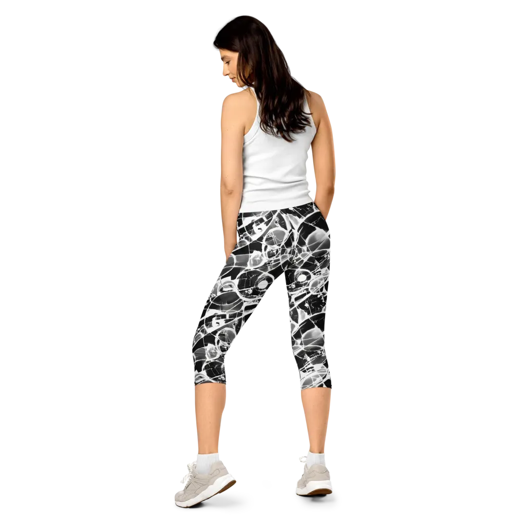 Obsidian Shatter on Capri Leggings — Back