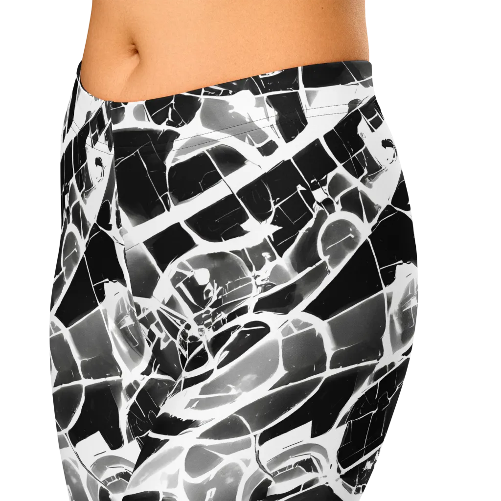 Obsidian Shatter on Capri Leggings — Zoomed-in