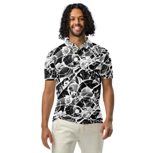 Obsidian Shatter on a Men's Slim Fit Polo Shirt