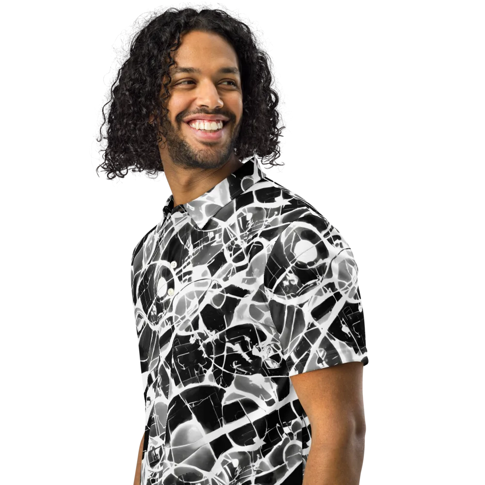 Obsidian Shatter on Men's Slim Fit Polo Shirt — Left Front