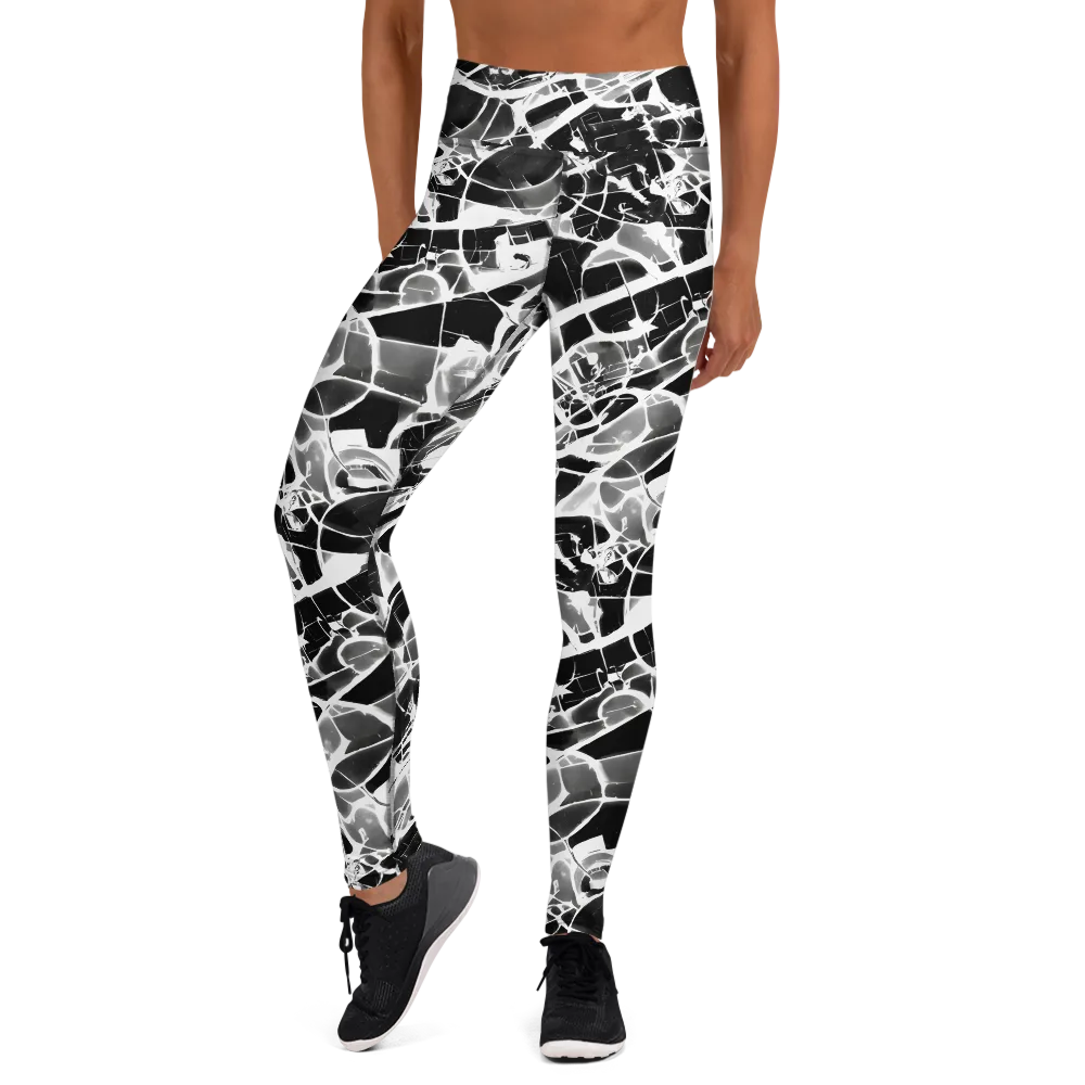 Obsidian Shatter on Yoga Leggings — Front
