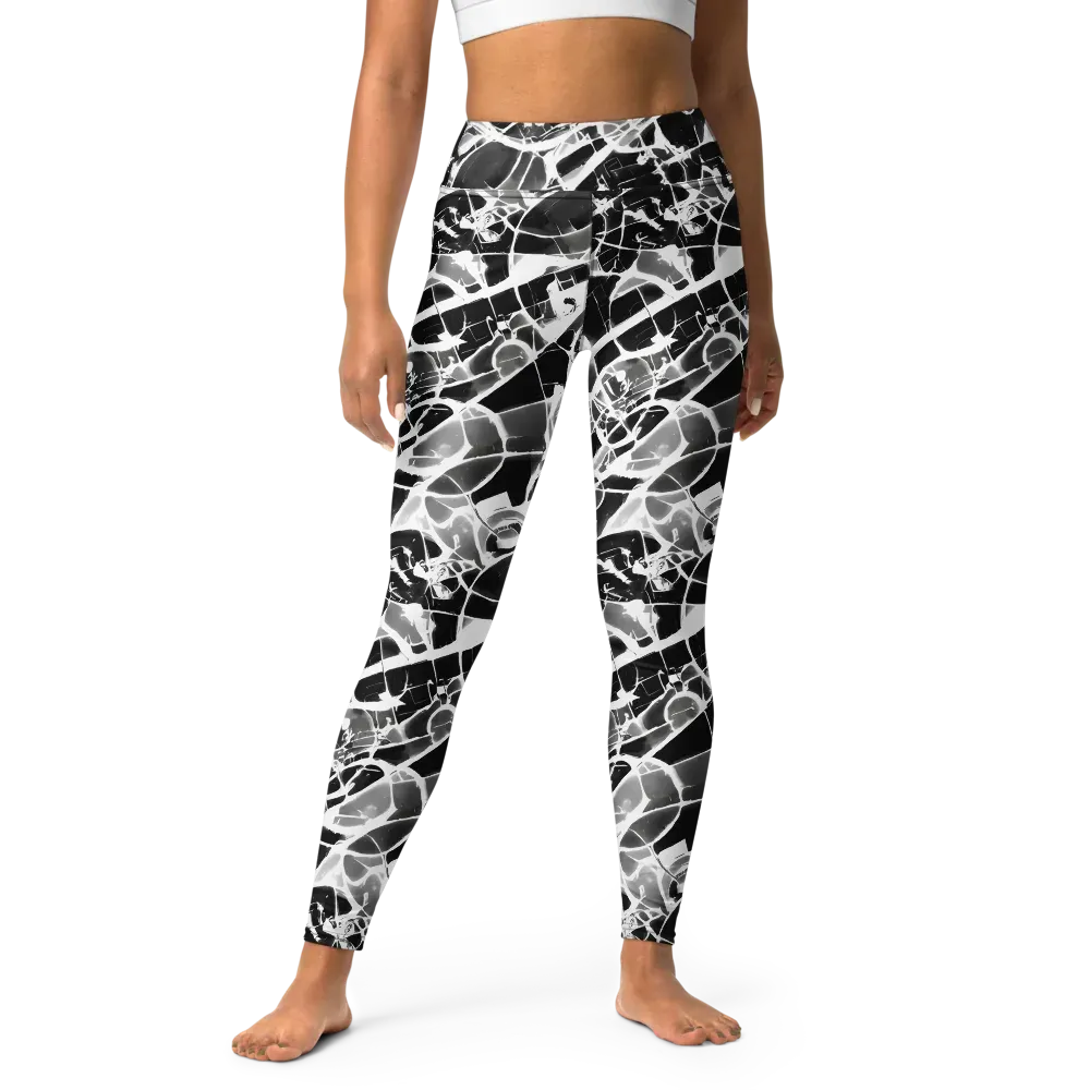 Obsidian Shatter on Yoga Leggings — Front