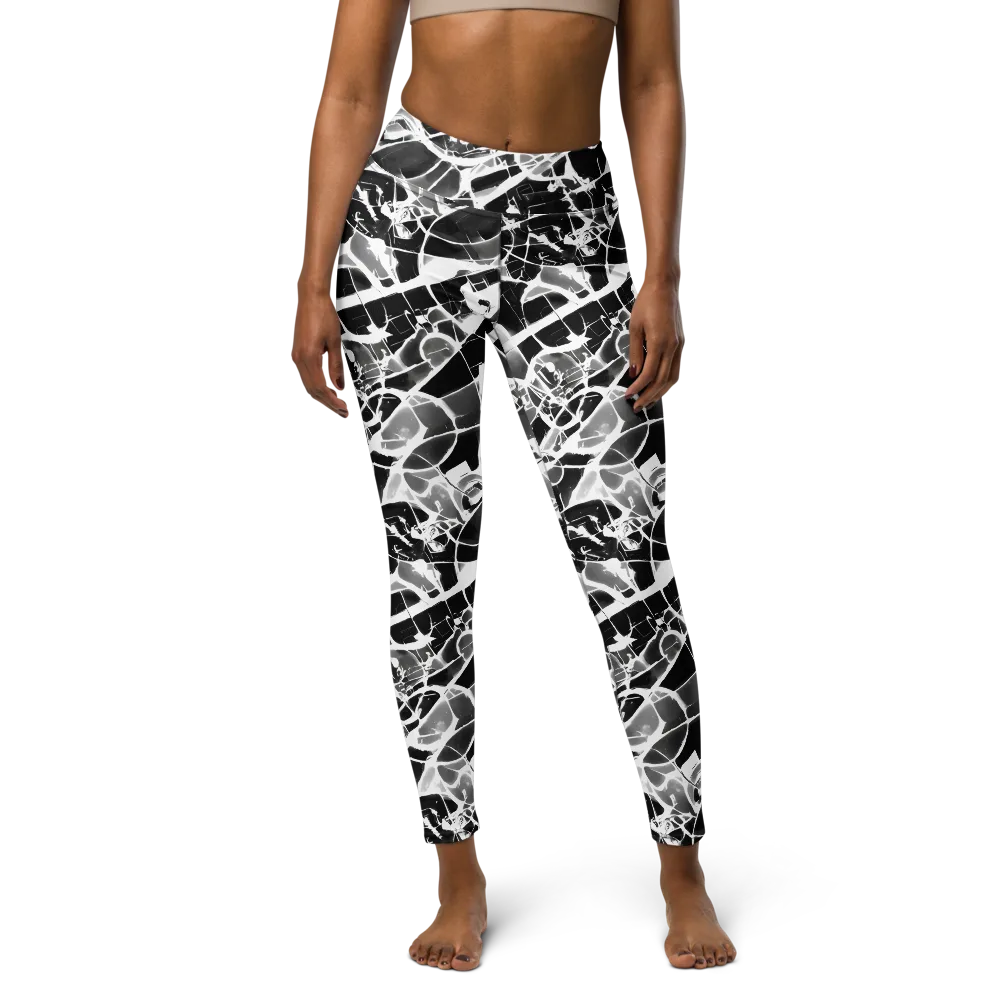 Obsidian Shatter on Yoga Leggings — Front