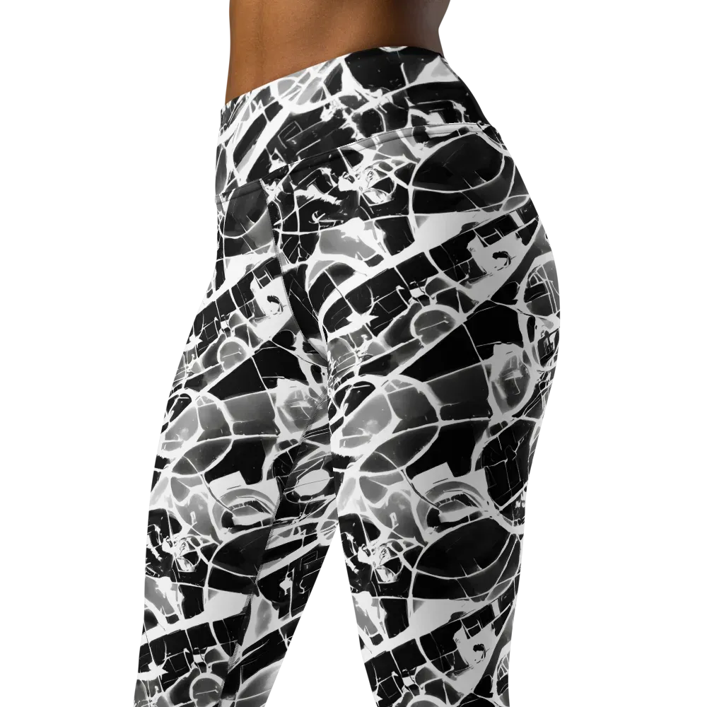 Obsidian Shatter on Yoga Leggings — Left Front