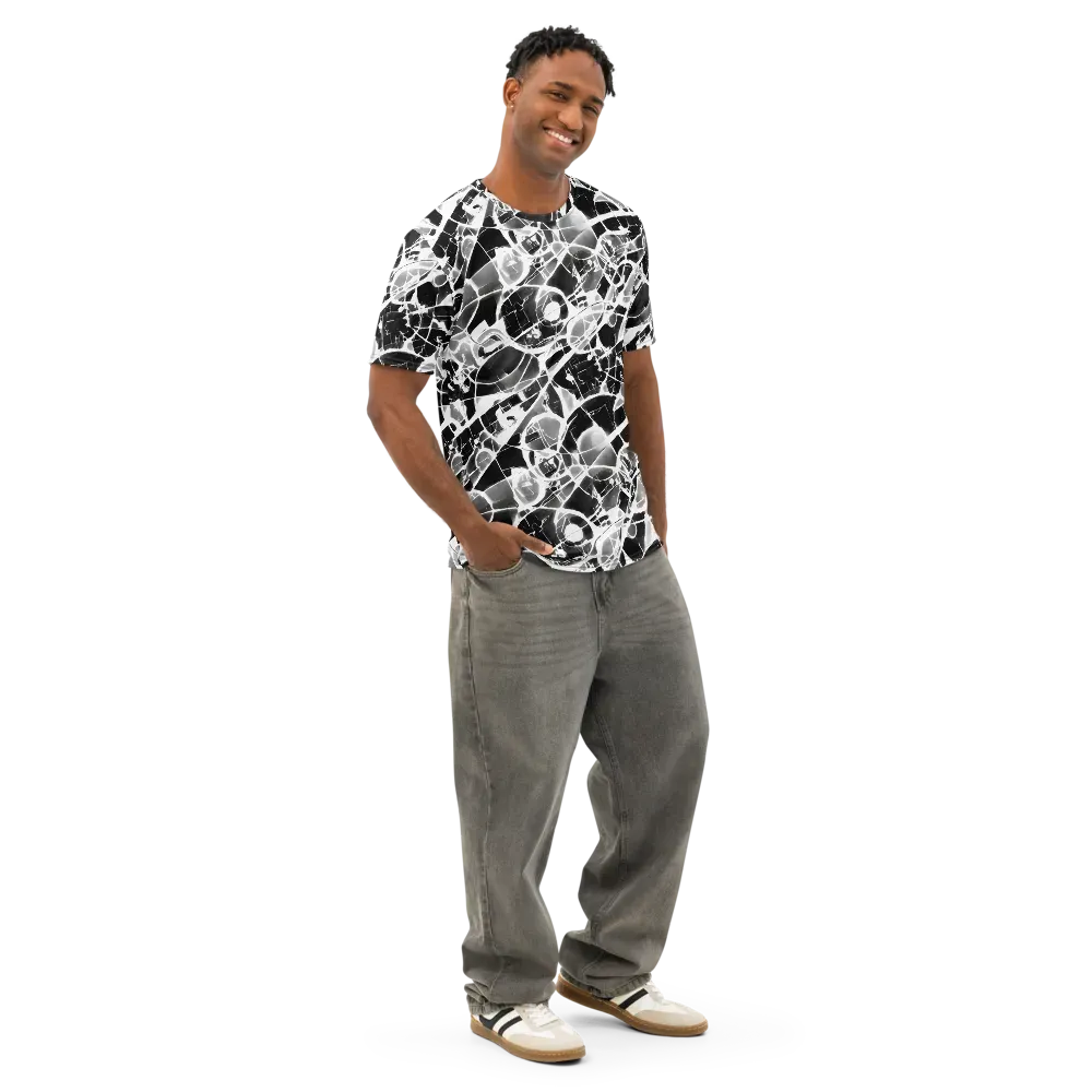 Obsidian Shatter on Men's Cotton Crew Neck T-Shirt — Right Front
