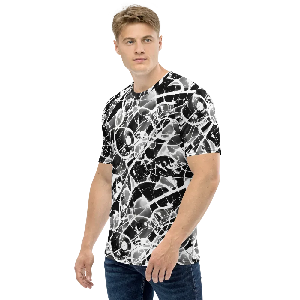 Obsidian Shatter on Men's Crew Neck T-Shirt — Left