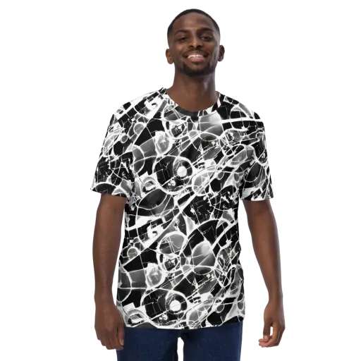 Obsidian Shatter on a Men's Crew Neck T-Shirt