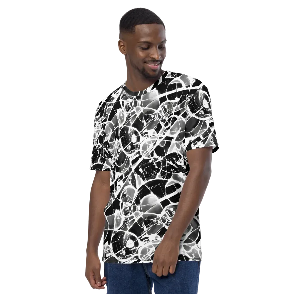Obsidian Shatter on Men's Crew Neck T-Shirt — Left