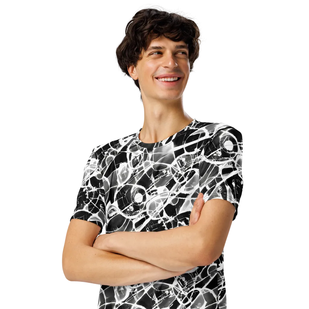 Obsidian Shatter on Men's Crew Neck T-Shirt — Left Front