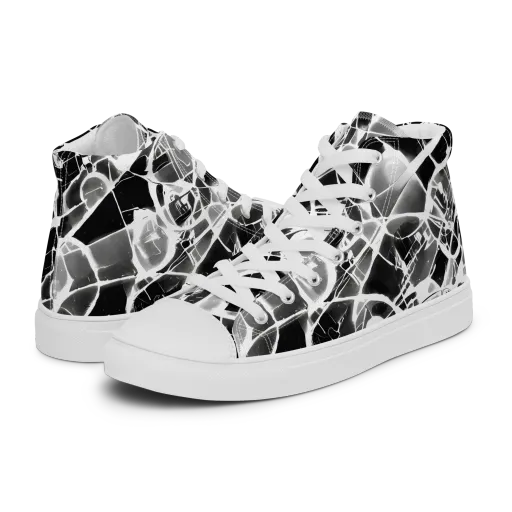 Obsidian Shatter on a Men's High Top Canvas Shoes