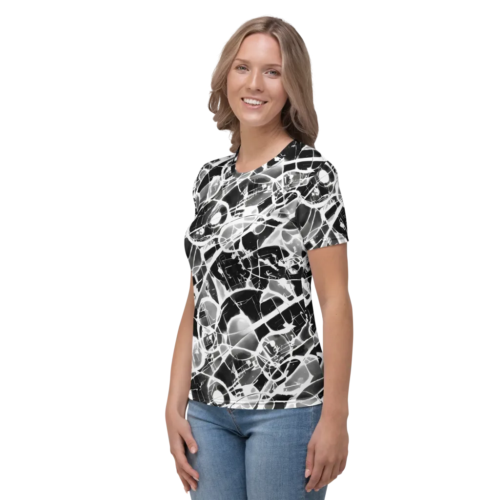 Obsidian Shatter on Women's Crew Neck T-Shirt — Left
