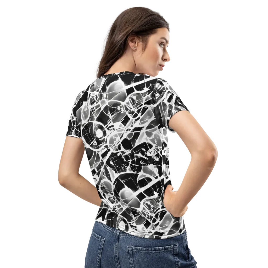 Obsidian Shatter on Women's Crew Neck T-Shirt — Back
