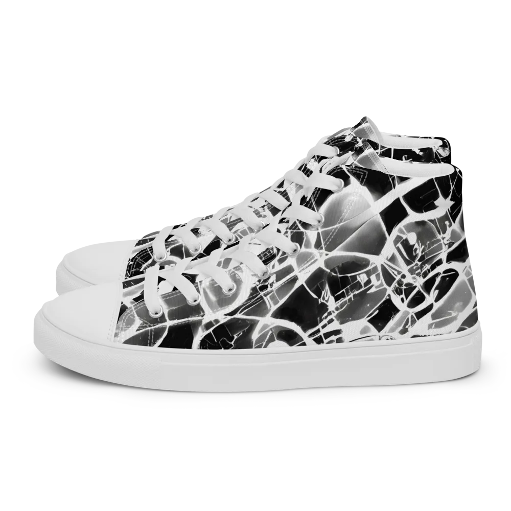 Obsidian Shatter on Women's High Top Canvas Shoes — Left