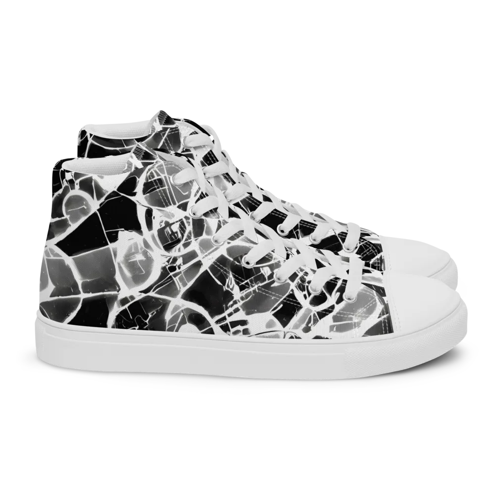 Obsidian Shatter on Women's High Top Canvas Shoes — Right
