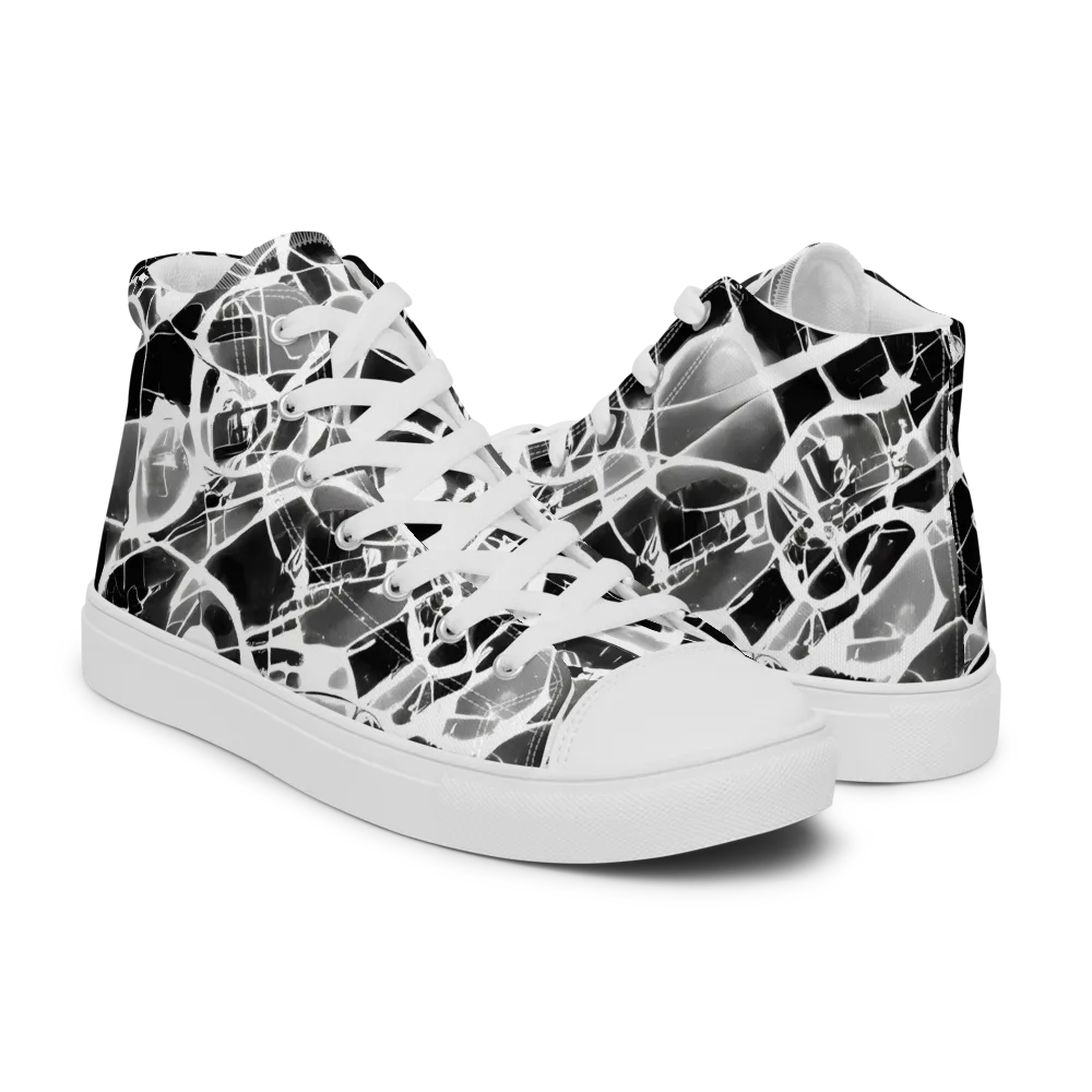 Obsidian Shatter on Women's High Top Canvas Shoes — Right