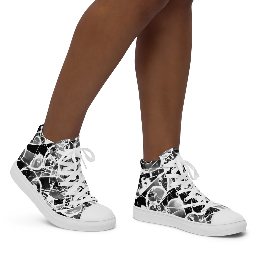 Obsidian Shatter on Women's High Top Canvas Shoes — Right