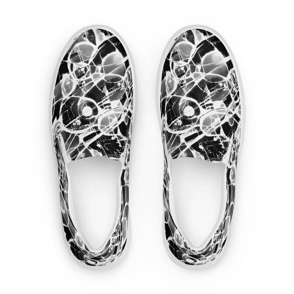 Obsidian Shatter on Men's Slip-On Canvas Shoes — Front